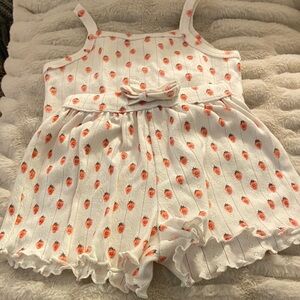 Kids Strawberry Print Matching Set
